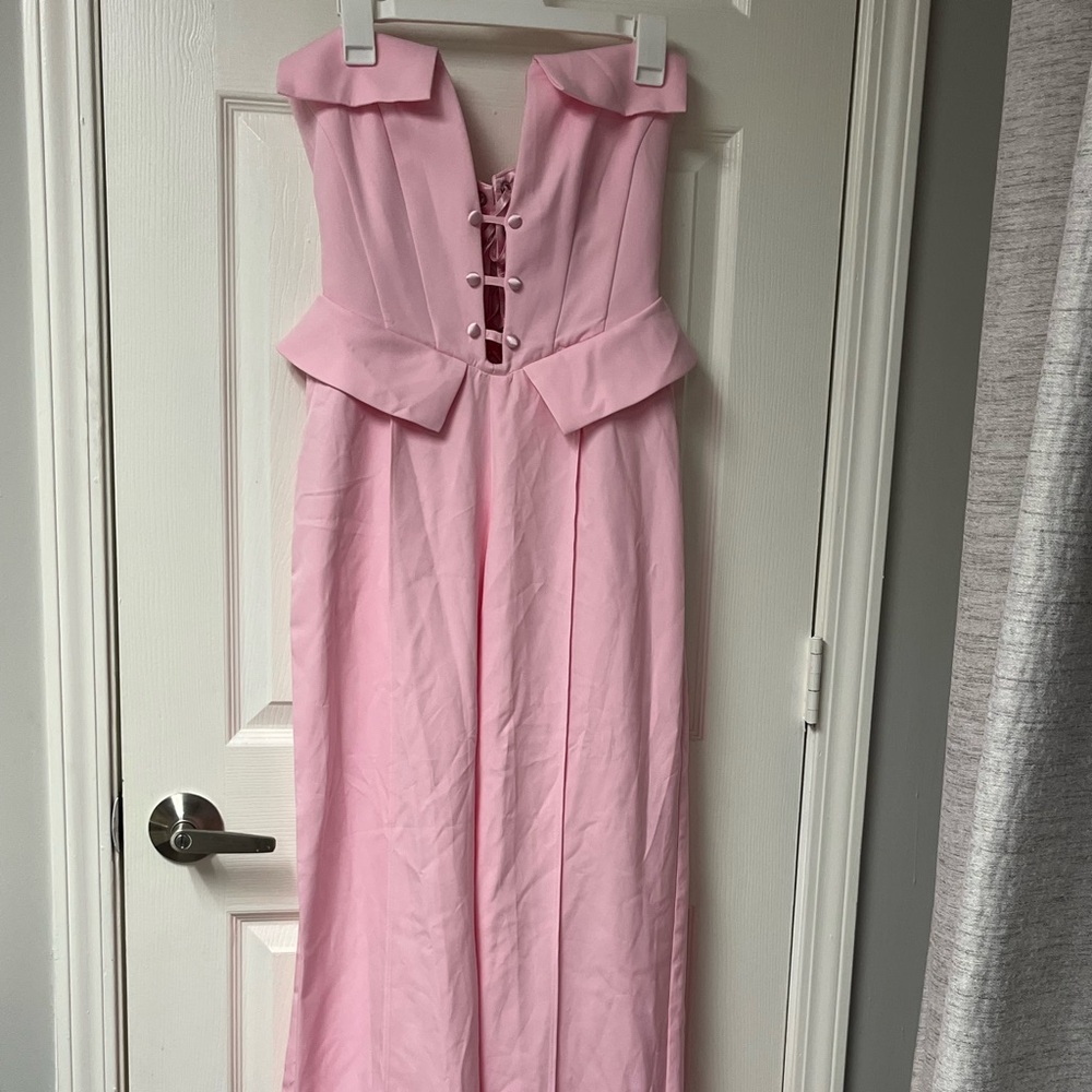 Elegant Pink Strapless Dress